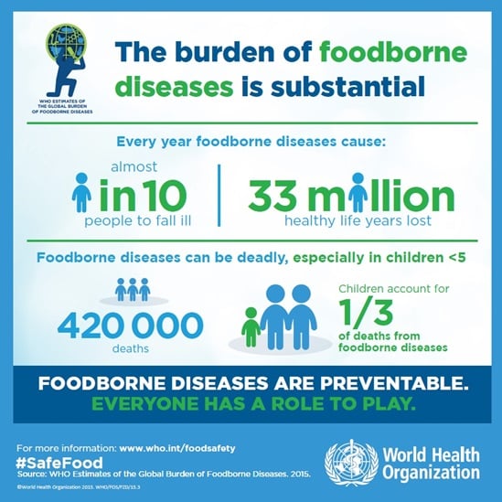 The burden of foodborne diseases is substantial infographics