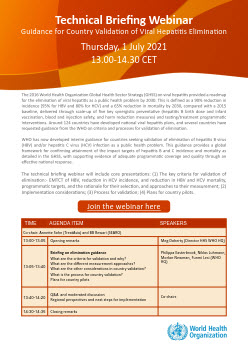 Webinar on Guidance for Country Validation of Viral Hepatitis Elimination