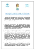 A document with text and blue text