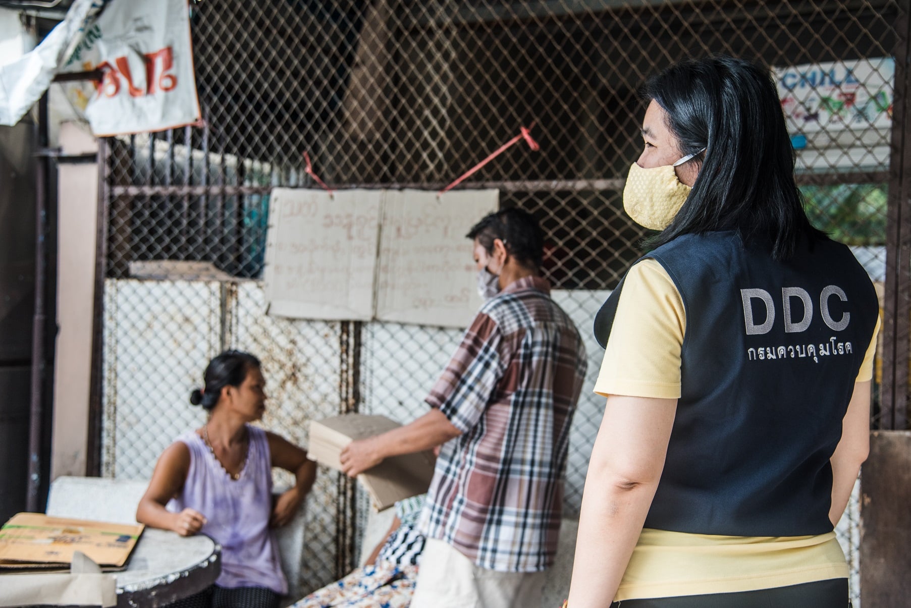 Department of Disease Control representative at Samut Sakhon migrant worker's village camp