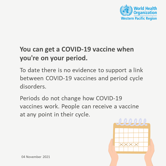 Graphic on COVID-19 and periods